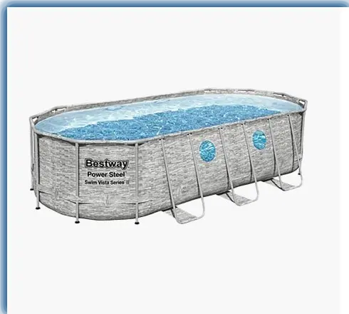 Bestway® Power Steel™ - Prefabrik Havuzlar-  Yükseltilmiş Lüx Çelik Çerçeveli - Dikdörtgen Havuzlar